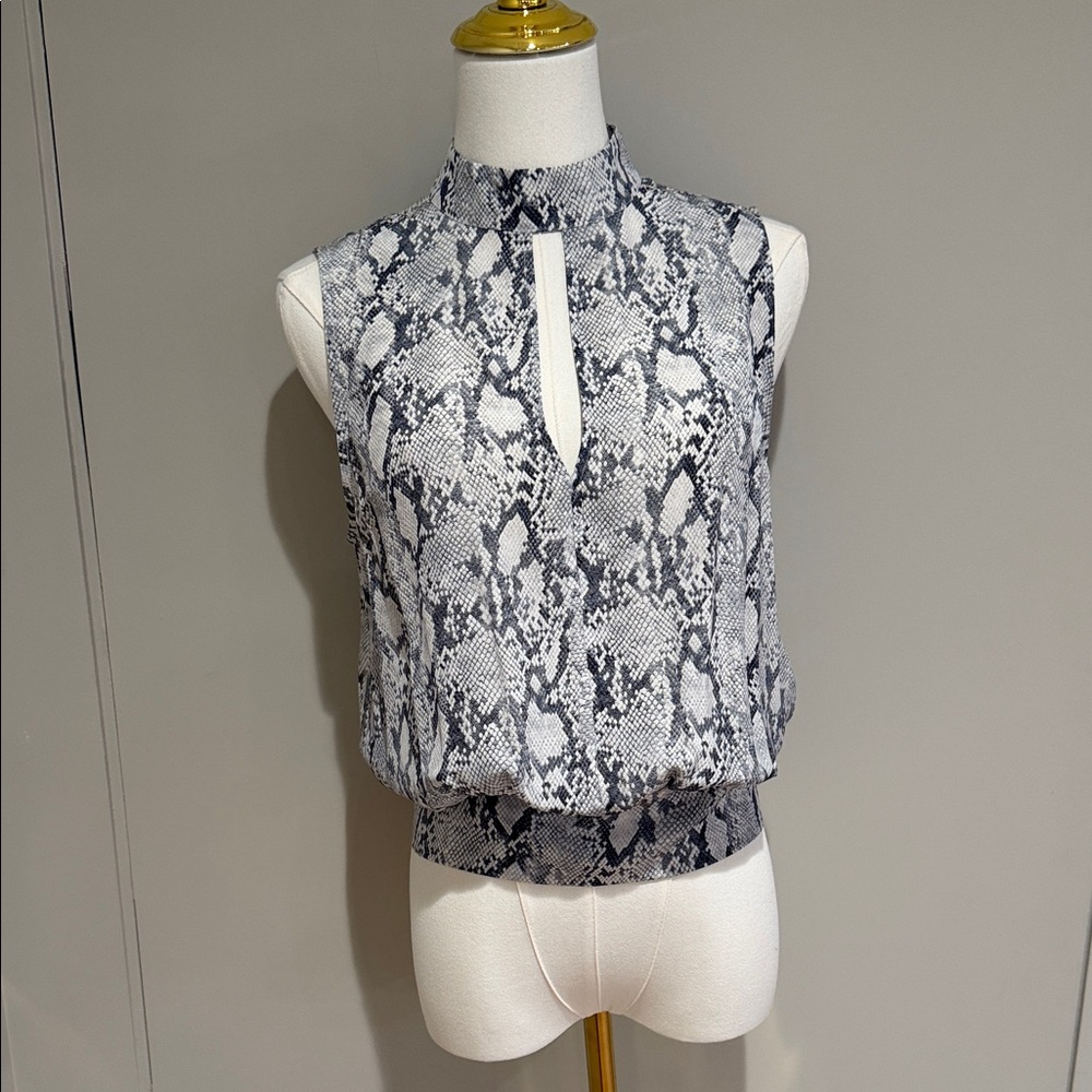 Frame Denim Monochrome Snake Print Blouse